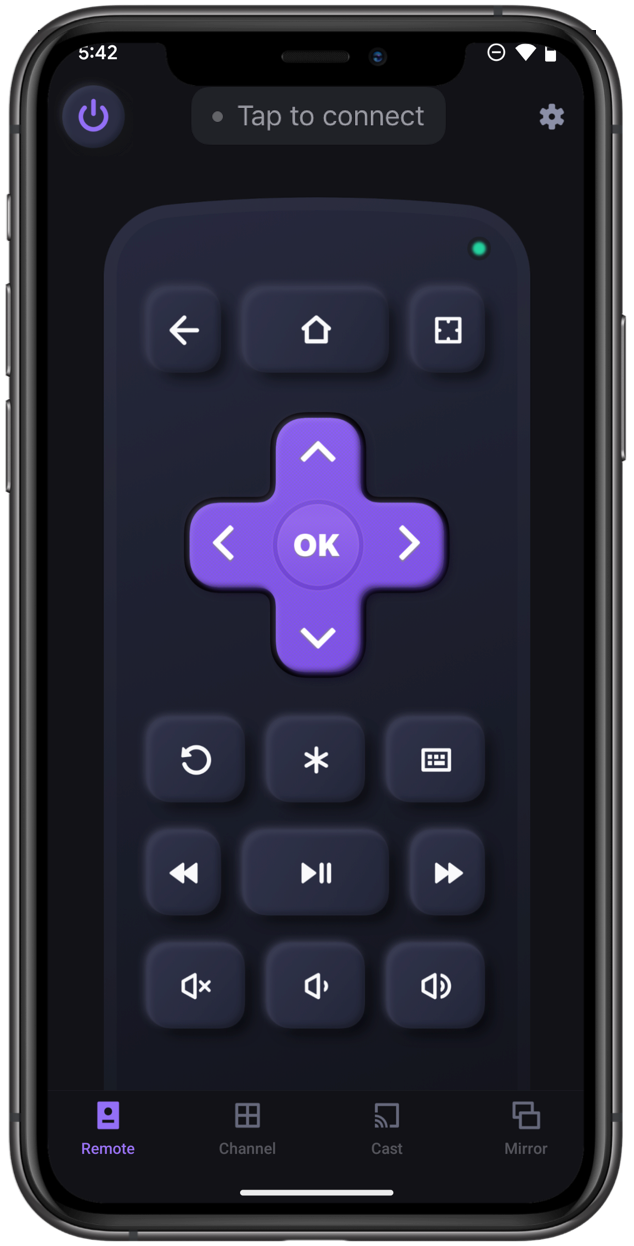Roku TV Remote App Controller Panel