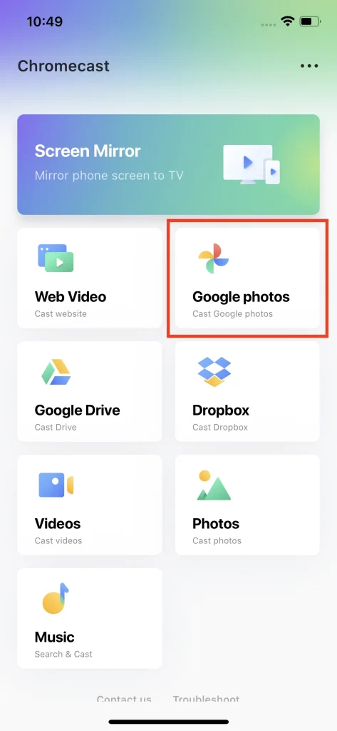 Cast Google Photo Step 1