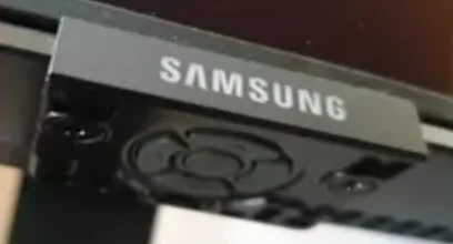 physical button in the middle of Samsung TV's front panel