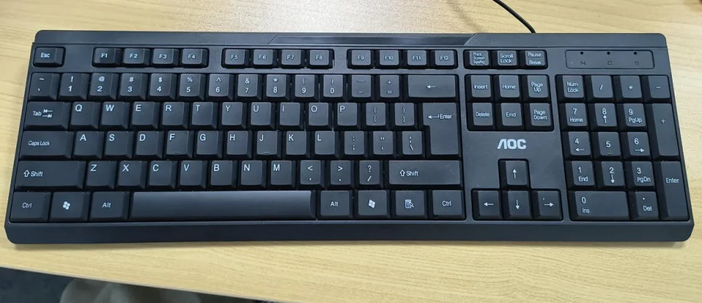 a USB keyboard