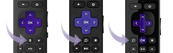 the voice button on the Roku voice remote