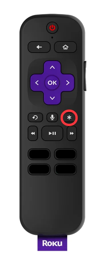 press the star button on the Roku remote