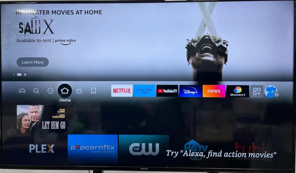 the home page of Fire TV