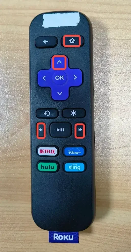 press buttons on the Roku remote