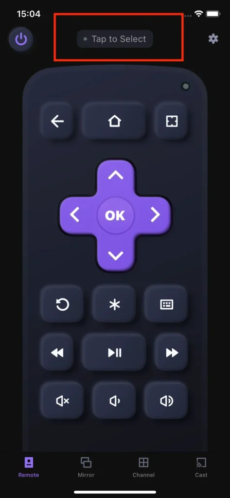 click the Tap to Select button