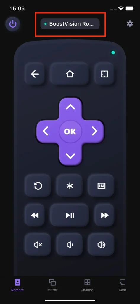 the Roku TV Remote app launched by BoostVision