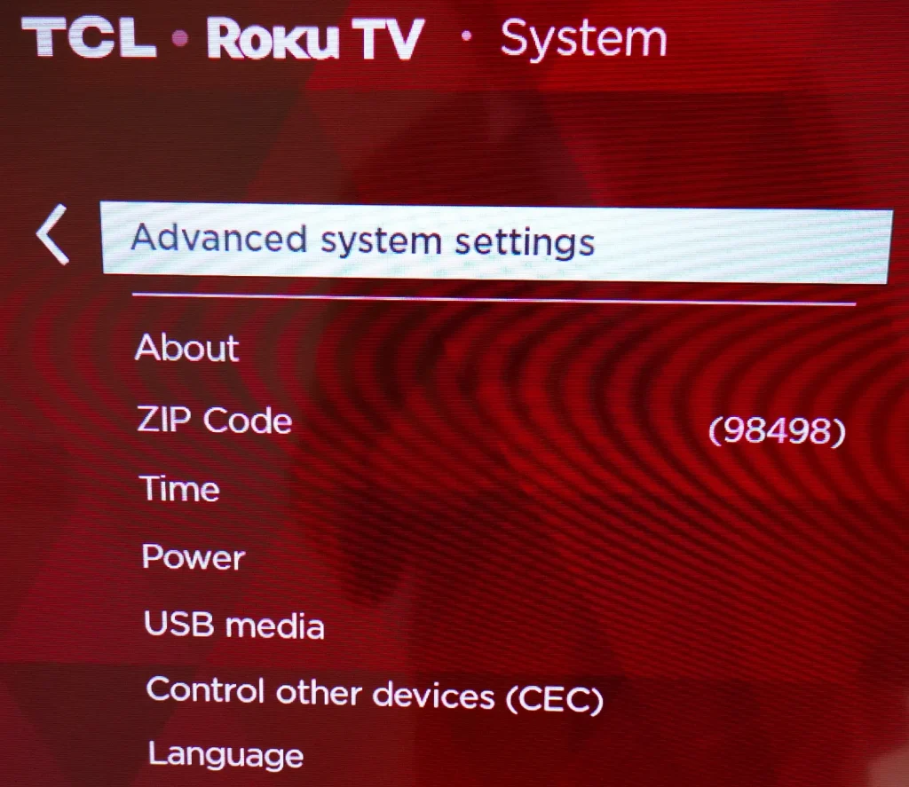 Configurações avançadas do sistema