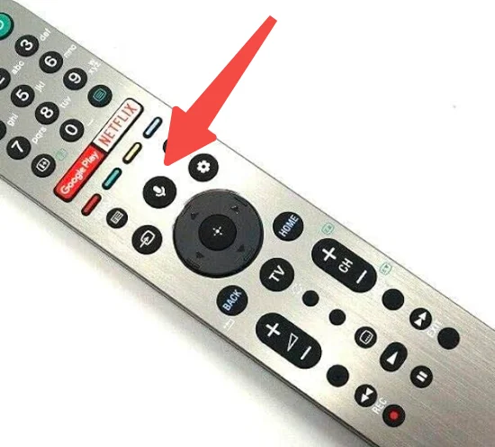 the microphone button on the Sony RF remote