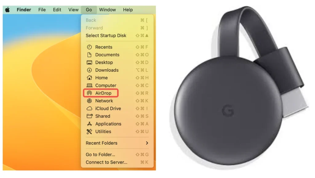 AirPlay feature and Chromecast device