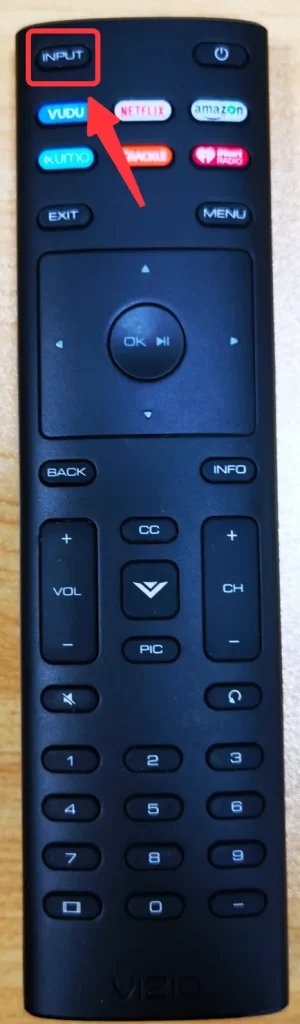 Input button on remote