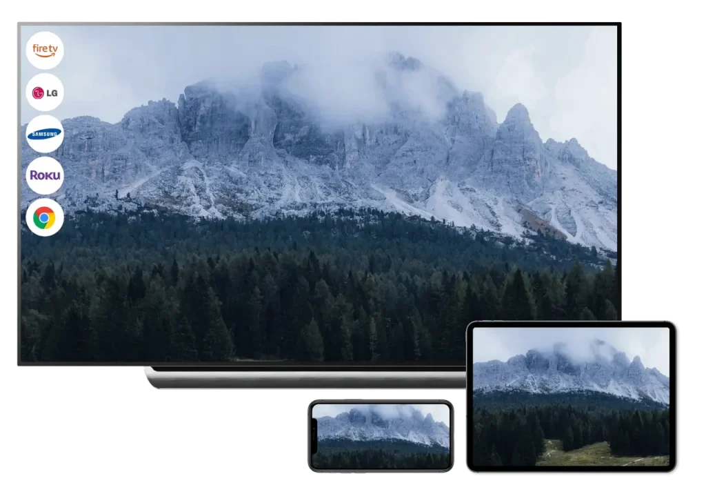 mirror iOS devices to different TV brands via Screen Mirroring TV Cast by BoostVision