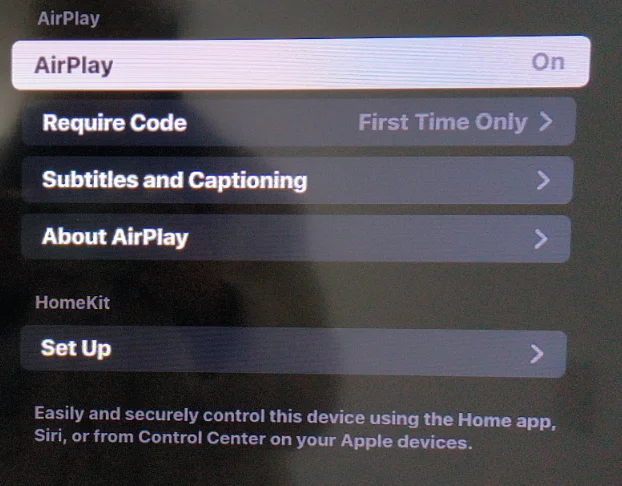 enable AirPlay