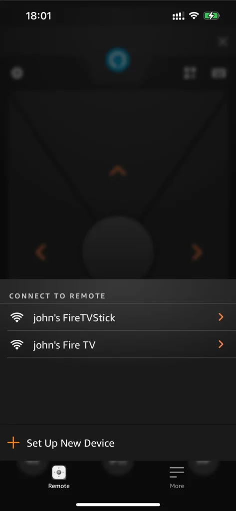 connect to Amazon Fire TV app