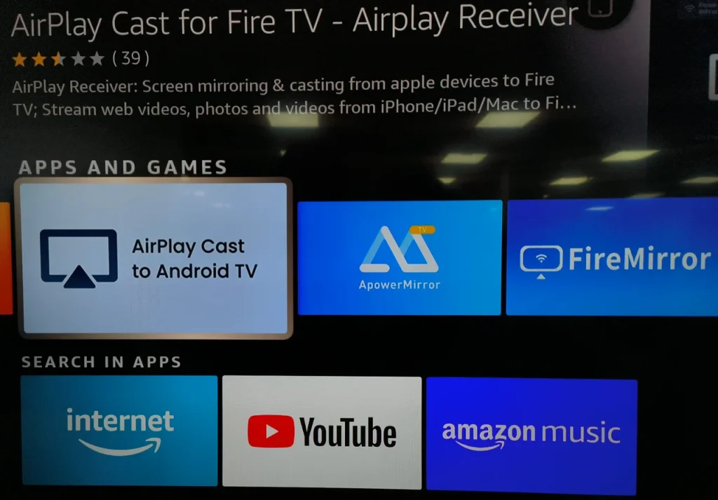 find AirPlay Cast from BoostVision on Firestick