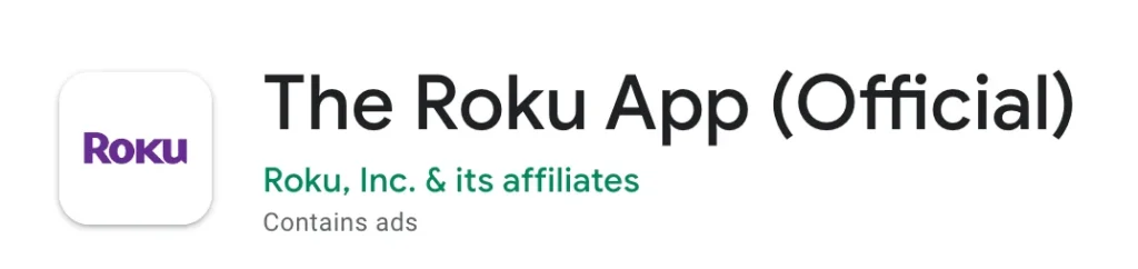 the Roku app on Google Play