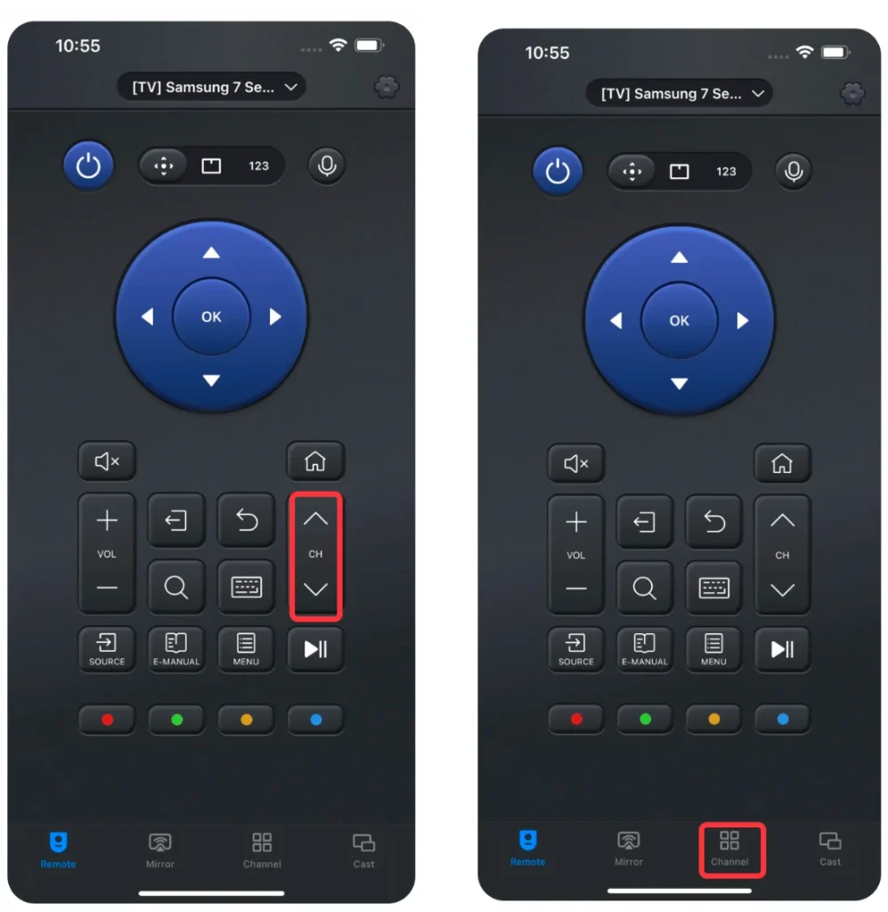 change channels on Samsung TV using BoostVision's app