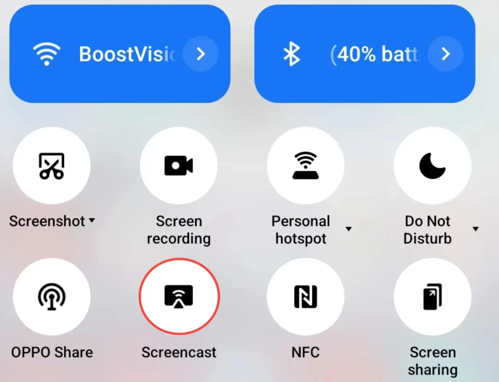 locate the screen mirroring feature on the Android device