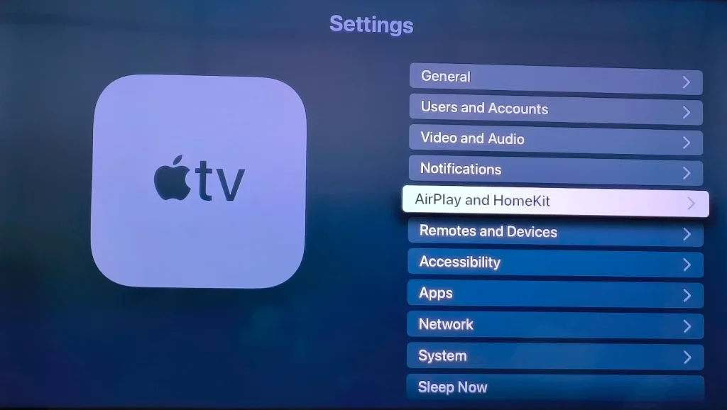 enable AirPlay on Apple TV