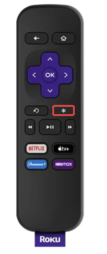 press the * button on the Roku remote