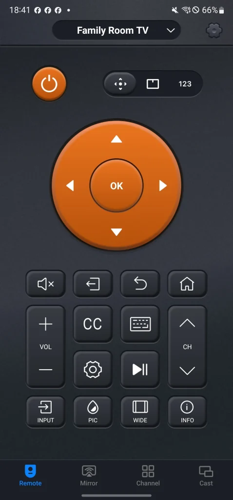 turn phone to Vizio remote via the Universal TV Remote app