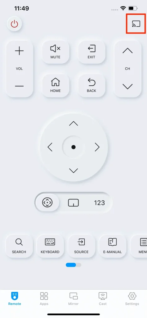 tap the connect icon on BoostVision's remote app