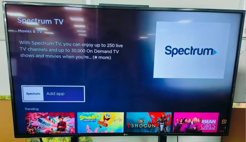 choose to add the Spectrum app to Roku