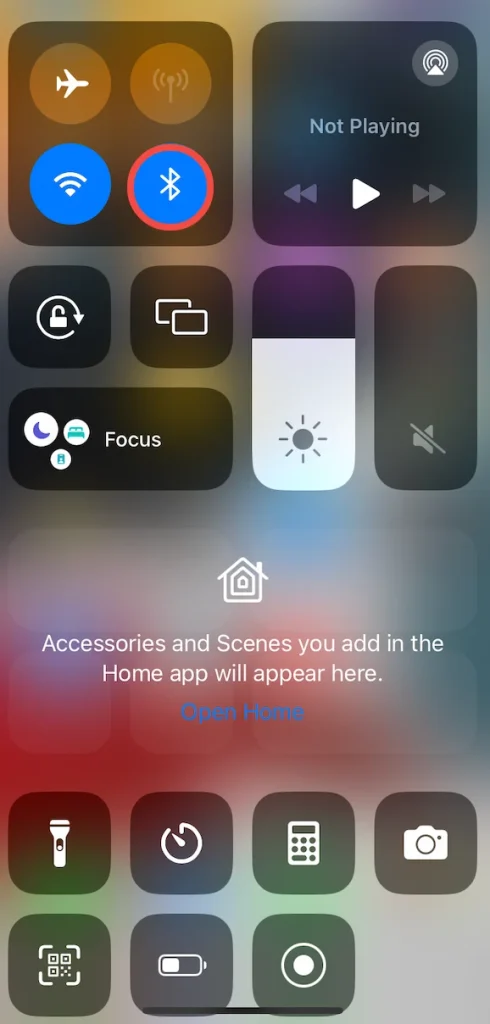 open Bluetooth on iPhone