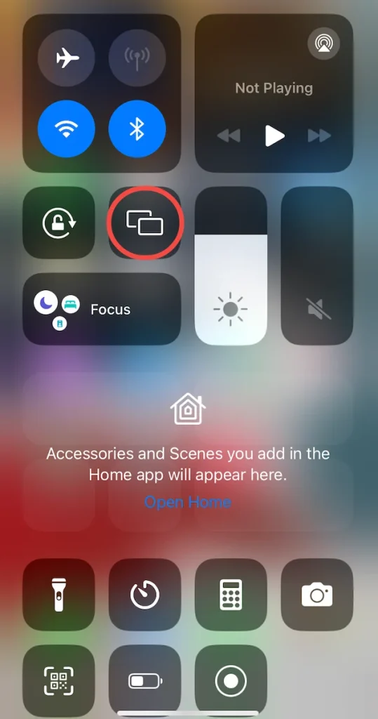 turn on Screen Mirroring on an iPhone