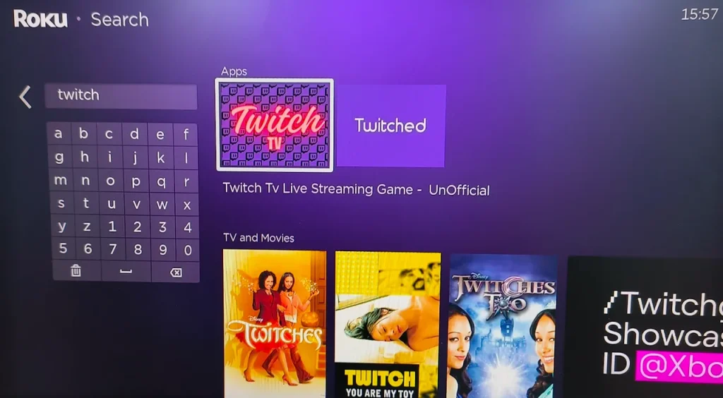 no official Twitch on Roku