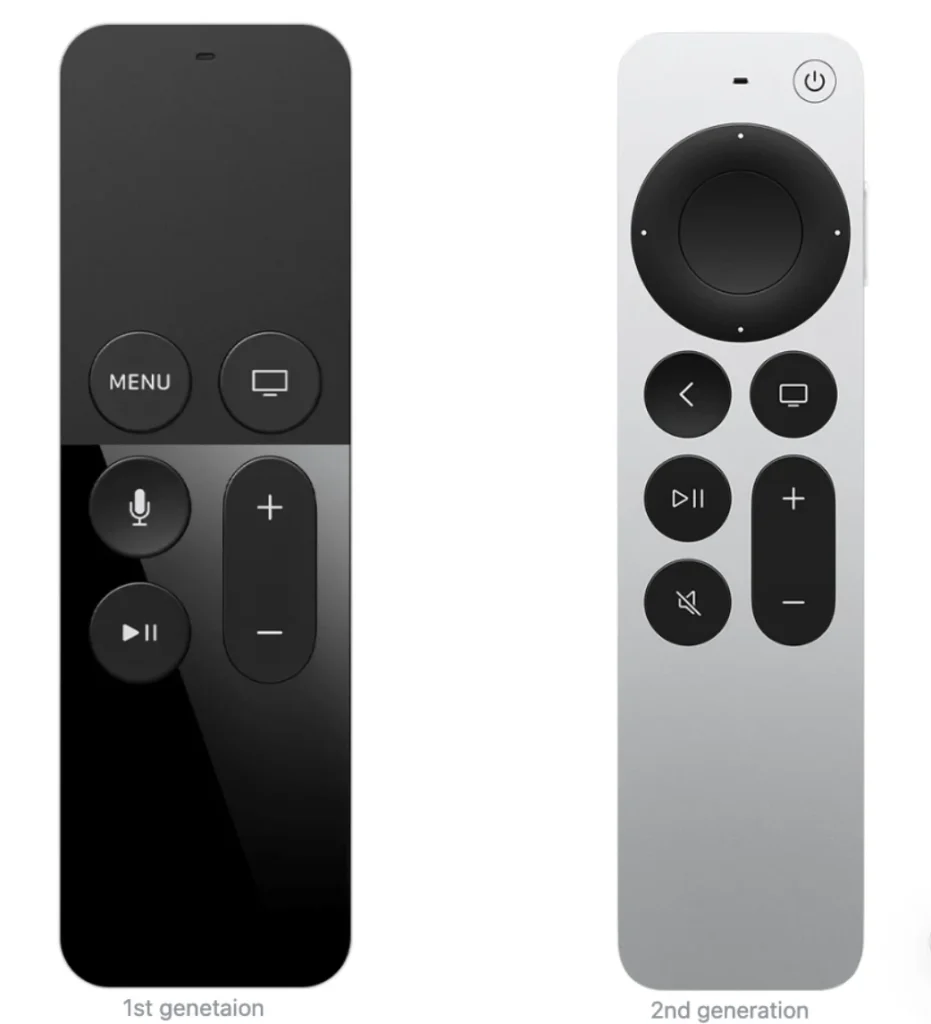 the 1st and 2nd generations of Siri Remote