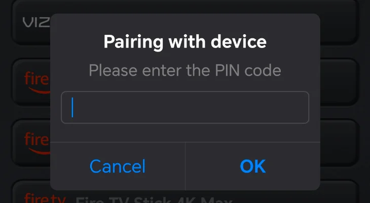 Input PIN Code to Pair Smart Phone with TV
