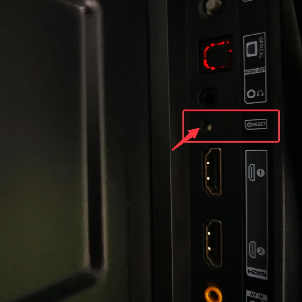 the reset button on TCL Roku TV