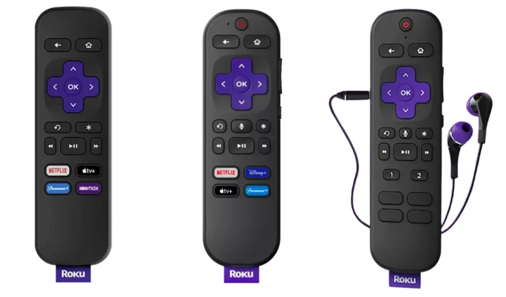 three different Roku remotes