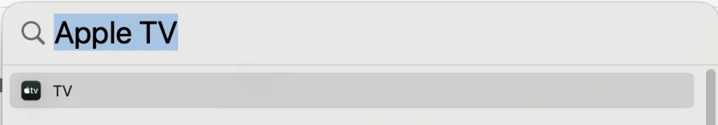 find the Apple TV app from Mac