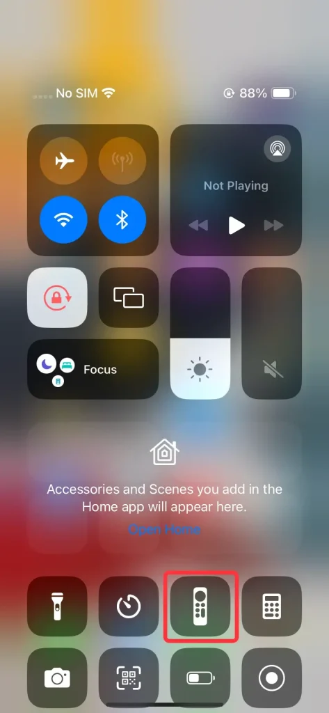 Apple TV Remote feature on Control Center