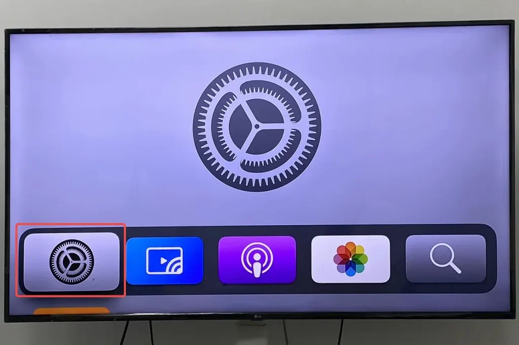 General of Settings of Apple TV on screen