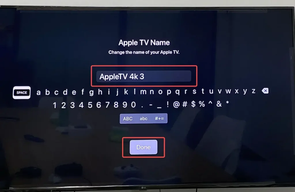 renaming interface on Apple TV