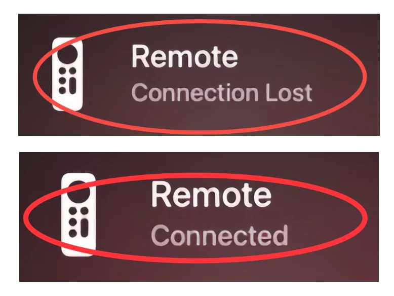 Remote connection notification on screen