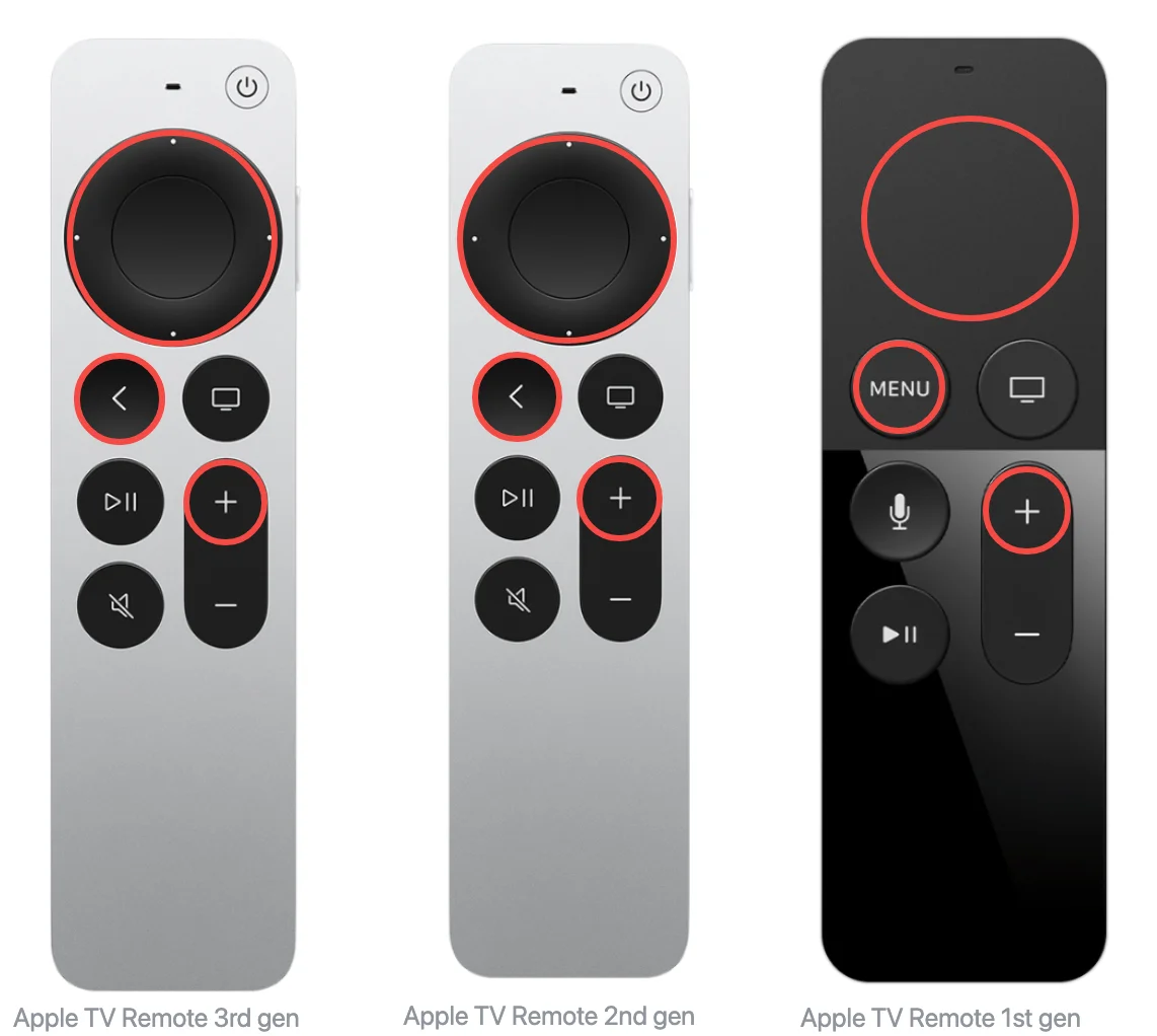 the 3rd, 2nd, 1st gen of Apple TV Remote or Siri Remote
