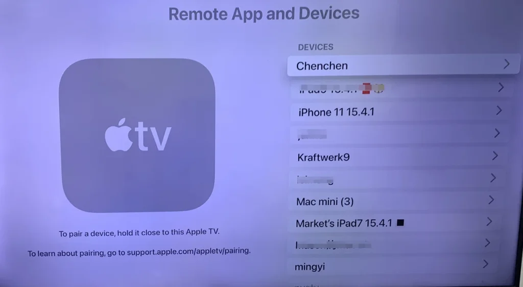 paired Devices on Remote App and Devices