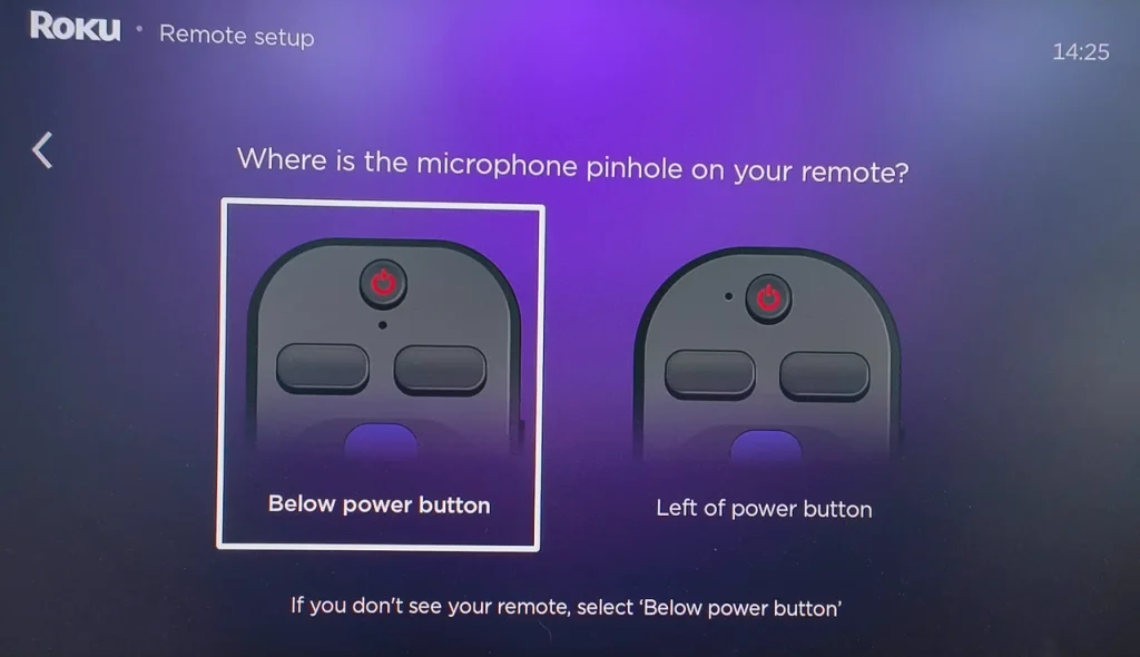 choose microphone location on Roku Voice Remote