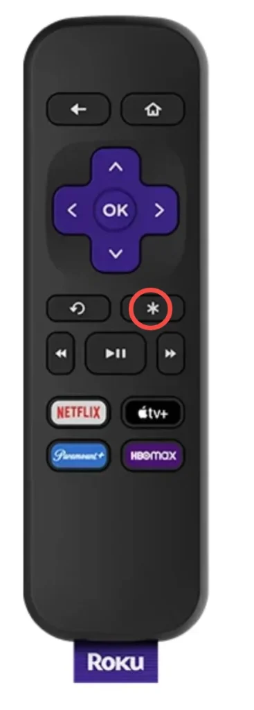 press the * button on the Roku remote