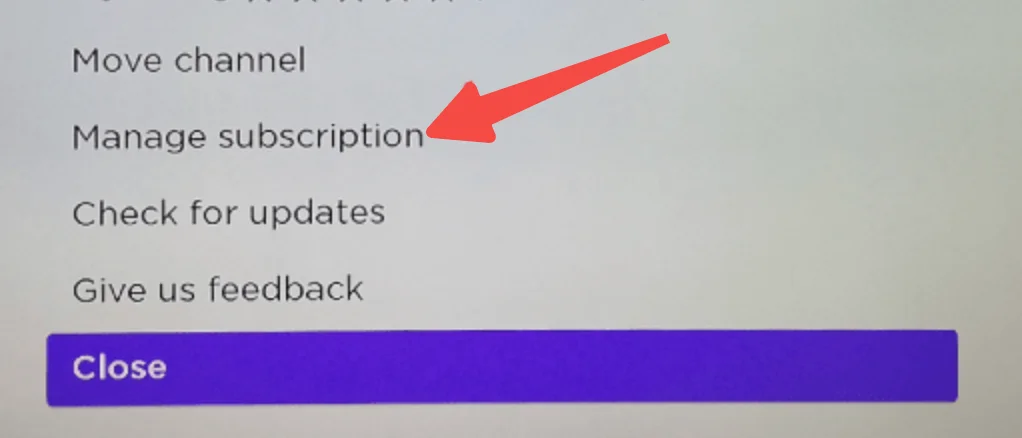choose Manage subscription