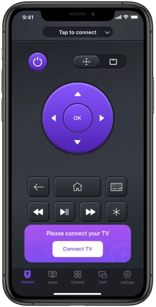 the main interface of the Universal TV Remote app from BoostVision