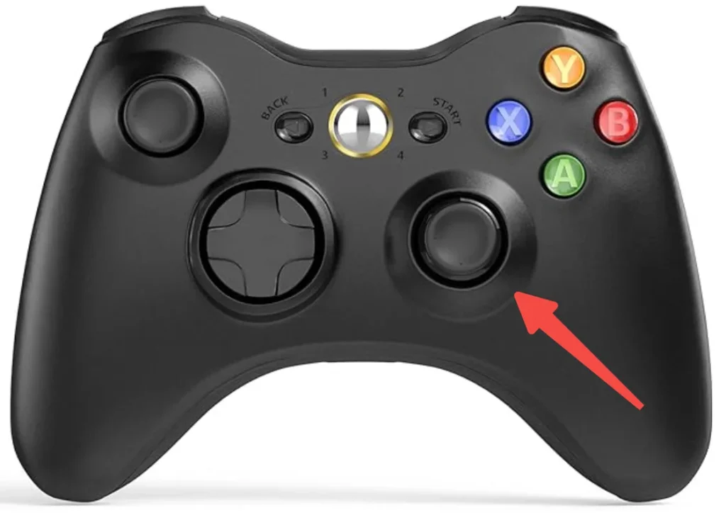 locate the right thumbstick on Xbox controller