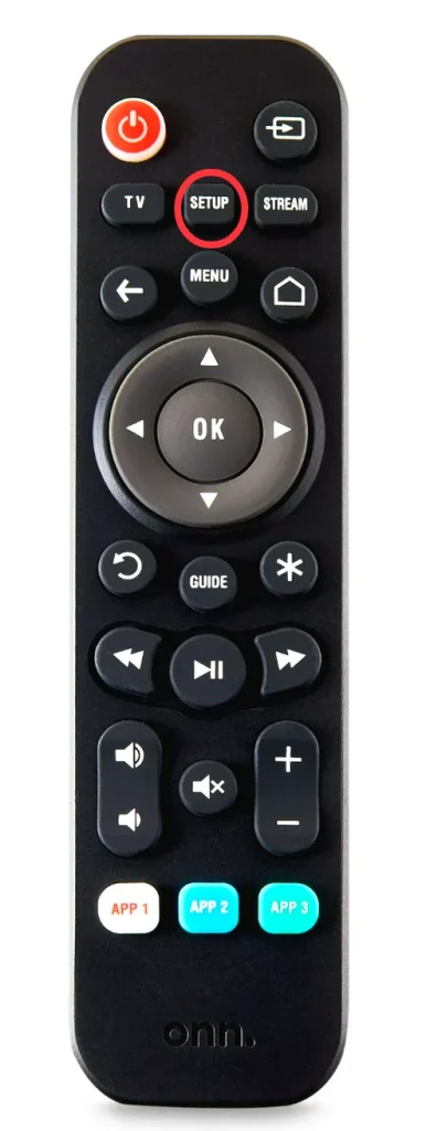 the setup button on the universal remote