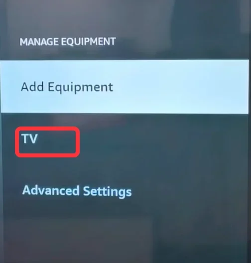 choose TV from the list