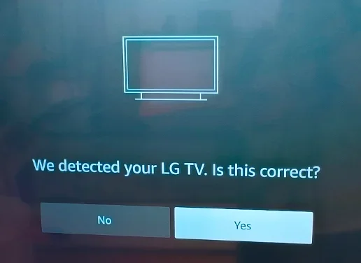 Firestick detects LG TV