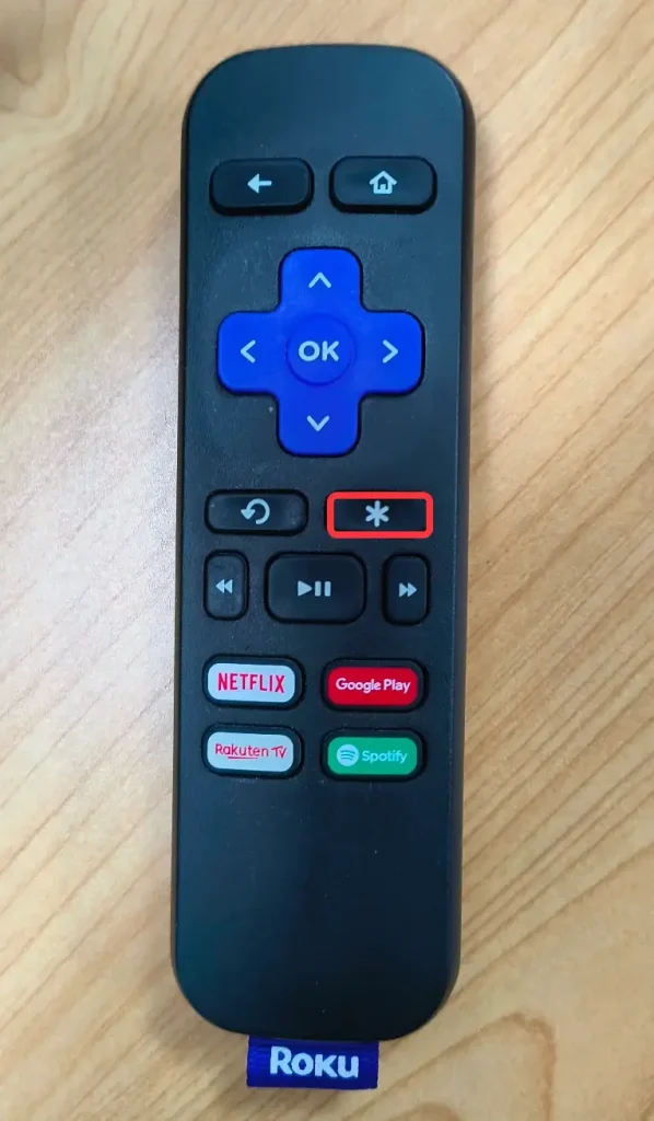 find the * button on the remote