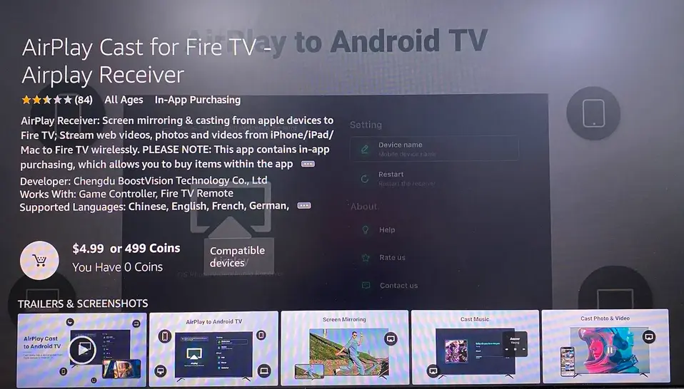 find AirPlay Cast for Fire TV on Firestick